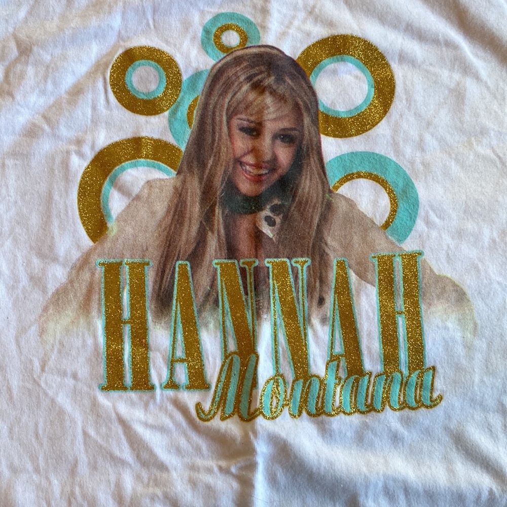 Limited Too white 100% cotton NWT graphic Hannah Montana tshirt size 20 - Picture 2 of 11